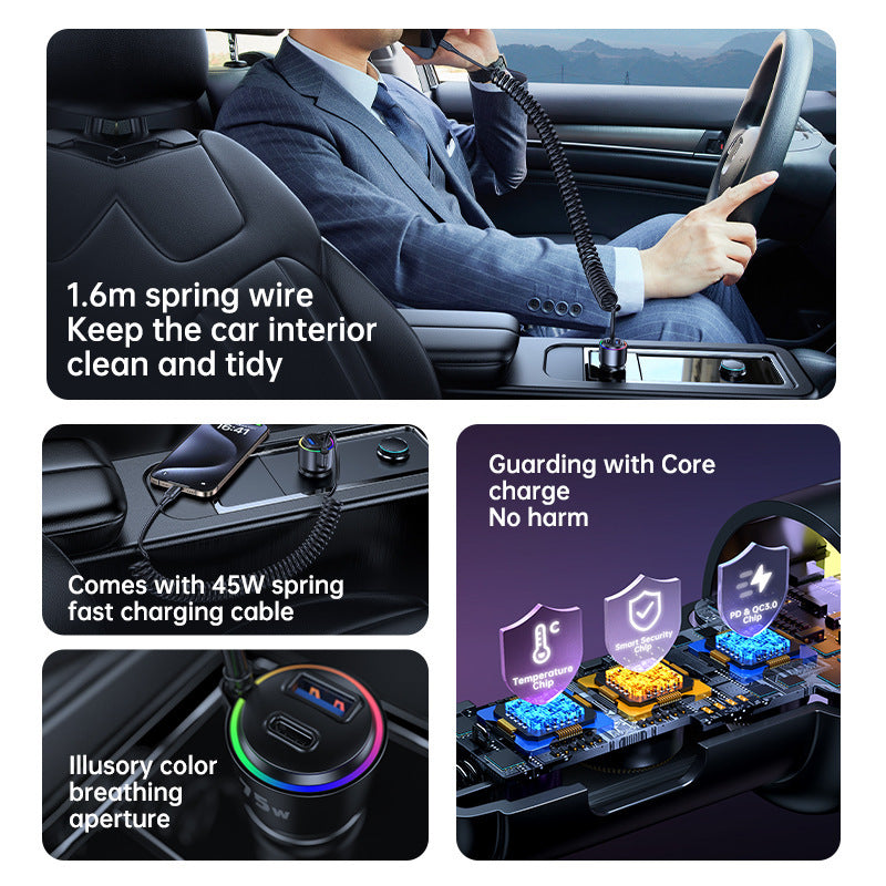 Car Charger With Spring Wire