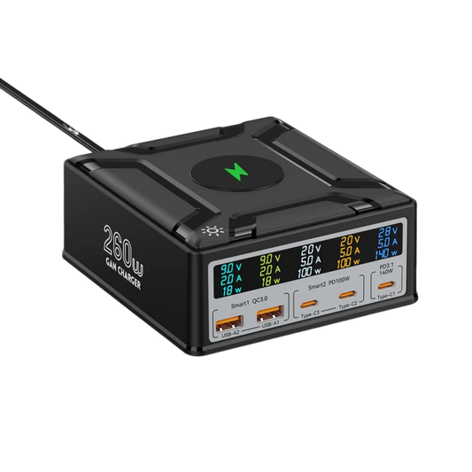 260W GaN Charger-5 Ports Desktop Charger